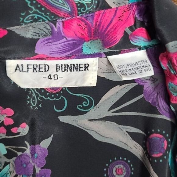 Vintage 80s 90s Black Pink Floral Shirt - Picture 7 of 14